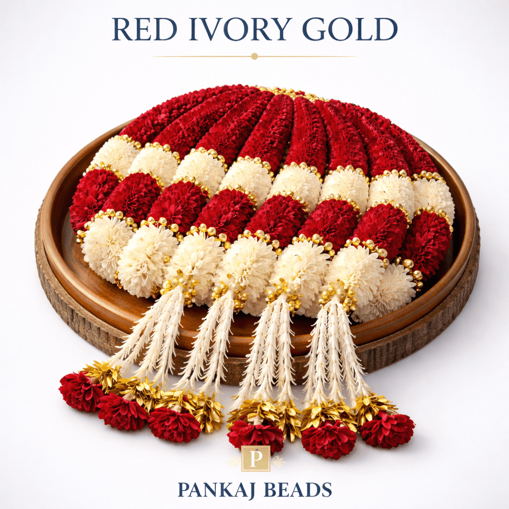 Oval Cutting Mala With Golden 9 Kali Big