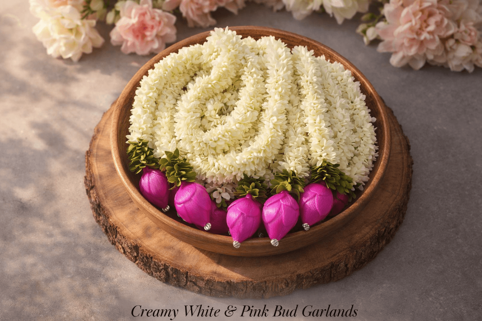 W Cutting Mala With Lotus Bud